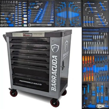 Servante d’atelier Barracuda Nardo Gray avec 7 tiroirs outillés